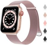 Compatible with Apple Watch Band 38mm 40mm 41mm 42mm for Women and Men, Magnetic Metal Stainless Steel Strap Wristband Bands Compatible for iWatch Series 10 9 8 7 6 5 4 3 2 1 SE Rose Gold