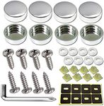 ZXFOOG Stainless Steel License Plate Screws-Rust Proof Car Tag Bolts for Fastening License Plate Frame, Front or Rear License Plate Frames with Screw Black Caps (M6 Screws+Chrome Caps)