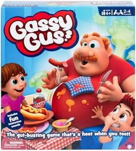 Gassy Gus, The interactive gut-busting game that's a hoot when you toot! Feed Gus gassy foods, but watch out for the big blast of gas! Packed with hilarious sounds, it's Ideal for 2-4 players ages 4+