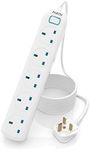 PARTH 5M Cable Extension Lead 5 Way Switched Protect Extension Plug - 13A Fused UK Sockets 3250w 5 Gang Extension Cord - 5 Meters Long Cords Power Strip - Multi Plugs Extension Lead with Safety Door