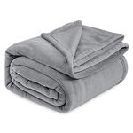 VAS COLLECTIONS Polyester Premium Plush Summer Single Bed Dohar/Ac Blanket | 200 GSM Reversible Lightweight Cozy Soft for Bed, Sofa, Couch, Travel & Camping| 225X150 Cm - Grey, Solid