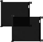 2-Pack Retractable Baby Gate for Stairs-33”Height, Expands up to 55”Width-Safety Gate for Infants, Toddlers, Dogs & Pets-Easy Install, Secure Closure, Black Mesh Design for Indoor & Outdoor Use