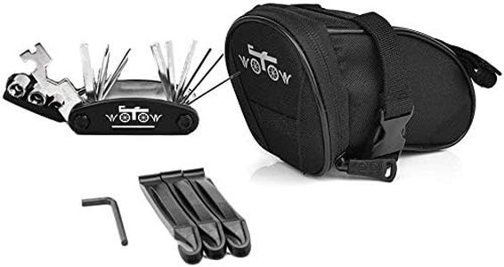 WOTOW 16 in 1 Multi-Function Bike Bicycle Cycling Mechanic Repair Tool Kit With 3 pcs Tire Pry Bars Rods + Bike Outdoor Seat Saddle Bag