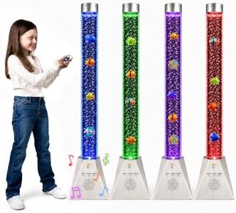 Special Supplies Aquarium Sensory Fish Bubble Light Tube with Bluetooth Speaker, 16-Color LED Nightlight, Remote Control, Floor-Standing Lamp for Kids and Adults, 4 Ft (Diamond)