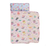 Peppa Pig Toddler Naptime Blanket with Attached Removable Pillow, 44”x20” Kids Super Soft Rest Nap Mat, Rollup & Close with Straps & Carry Handle for Preschool, Daycare & Sleepovers