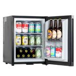 Baridi 35L Ultra Quiet Drinks & Wine Mini Cooler Fridge with LED Light, Black - DH58