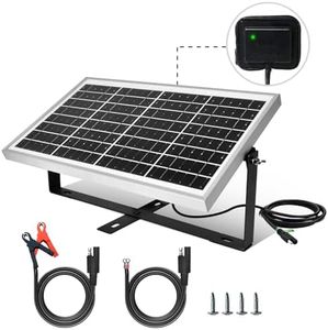 ECO-WORTHY 10W Solar Panel Kit Built-in Smart Controller 12V Solar Battery Trickle Charger Maintainer Waterproof + Adjustable Mount Bracket for Boat Car RV Motorcycle Marine Mower Tractor Trailer