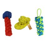 Foodie Puppies Durable Cotton Rope Chew Toy Combo - Mike Rope, Corn Stick Rope and Slipper Rope (Color May Vary) | Chewing, Teething, and Training for Small to Medium Size Dogs and Puppies