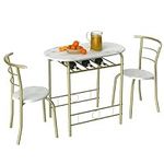 VECELO 3 Piece Small Round Dining T