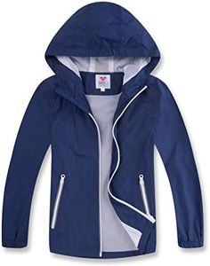 M2C Boys Lightweight Windproof Coat Hooded Water Resistant Jacket 4-5 Yrs Navy Blue