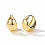 Huge Tomato Chunky Gold Hoop Earrings 18K Gold Plated Small Hoop Earrings Chunky Huggie Earring for Women, Minimalist Jewelry Gift (0.63in*0.39in)