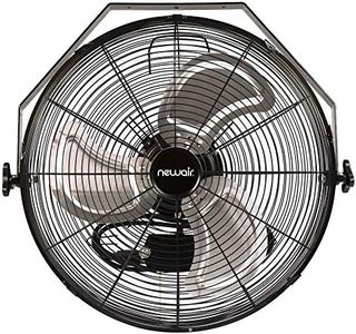 NewAir Wall Mounted High Velocity Fan | 18" Air Fan | Quiet High Velocity Blade Fan | 3 Speed Settings Box Fan | Heavy Duty Fan For Industrial Use | Portable Outdoor Shop Fan | Black | WindPro18W