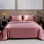 AiMay 3 Piece Satin Duvet Cover Set Bedding Sets Queen 1800 Series Luxury Rich Silk Silky Super Soft Solid Color Reversible Zipper Closure Sexy Honeymoon Wrinkle Free (Queen, D-Purple)