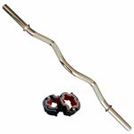 LEEWAY Solid Chrome Curl rod 3 feet, 28mm Gym Rod with Locks, Weight Lifting Bar, Standard Weight Bar, Gym Rod, Fitness Bar, Barbell Rod for Weights, Steel Gym Rod, Gym Bar, rod for gym, barbell rods (3 FEET CURL BAR (28MM) - SILVER)