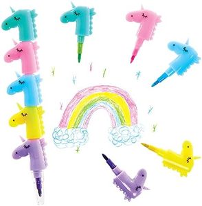 Baker Ross FX801 Unicorn Pop A Crayons - Pack of 6, Party Bag Fillers for Kids