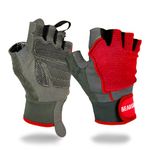 BEAR GRIP - Workout Gloves, Lightweight Breathable edition (Red, L)