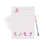 Flamingo Personalised Children's Stationery Set - Letter Writing Paper and Envelopes