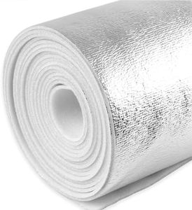 Halero 5mm Reflective Insulation Foam Core Radiant Barrier 40“ × 80” Single Side Foil Cold and Heat Shield Thermal Insulation for Ceilings,Walls,Steel Buildings,Roofing ect