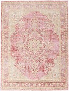 Momeni Rugs Isabella Traditional Medallion Flat Weave Area Rug, 5'3" X 7'3", Pink