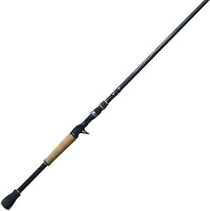 Quantum Vapor Casting Fishing Rod, 7-Foot 2-Piece HSX60 High Modulus Graphite Fishing Pole, Split-Grip Cork Handle, Kigan Aluminum Oxide Guides, Fast Action, Medium Power, Black