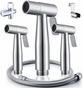 Fekivasy Bidet Sprayer, 3 Packs Handheld Bidet Sprayer for Toilet with Adjustable Jet Spray for Toilet Bidet Cloth Diaper Sprayer Sets Stainless Steel Bathroom Fixture Hardware Parts Bidet Faucets