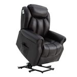 Elite Care Hainworth Leather Dual Motor riser recliner chair with heat and massage (Brown)