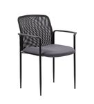 Boss Office Products Stackable Mesh Guest Chair in Grey