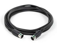 Monoprice MIDI Cable - 15 Feet - Black With Keyed 5-pin DIN Connector, Molded Connector Shells