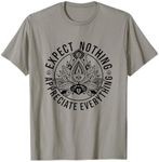 Expect Nothing Appreciate Everything Spiritual Lotus Yoga T-Shirt