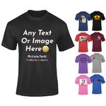 Varsany Black Personalised Women T-Shirts UK - Customise With Any Text And Photo, Long-Lasting Print Small