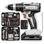 BUILDSKILL 159 Pcs 21V Cordless Drill Machine Toolkit | 25NM Torque | Copper Motor | Impact & Drill | 2-Speed 400/1400 RPM | 10mm Keyless Chuck | Forward-Reverse | Professional & DIY Use