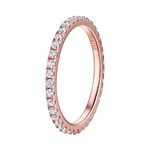 Suplight Sterling Silver Infinity Ring Eternity Rose Gold Wedding Band 2mm Enagement Rings for Women Size 12