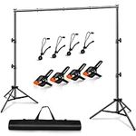 Heysliy Backdrop Stand Kit, 3m x 2m(9.8ft by 6.5ft) Photography Background Stand,Adjustable Height and Width Backdrop Stand Frame for Decoration,Photo,Party