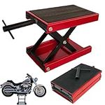 Motorcycle Center Scissor Lift 500KG 1100LBS Motorbike Lift Jack Stand Table Heavy Duty Lifting Wind Up Tools for Motor Bicycle ATV Work Stand Professional Emergency Car Tyre Repair Changing Tools