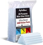 Mini Hot Glue Gun Sticks (Huge Bulk Pack of 600) 4" and 0.27 Diameter - Compatible with Most Glue Guns