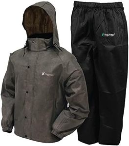 FROGG TOGGS Men's Standard Classic All-Sport Waterproof Breathable Rain Suit, Stone/Black, Large