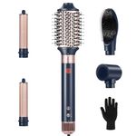 Flexstyle Hair Styler, NDLT 110,000 RPM High Concentration of Negative Ions Hair Dryer, Blow Dryer Brush, Straightening Brush, Curling lron 5 in 1 for Fast Drying Curling Straightening & Smoothing