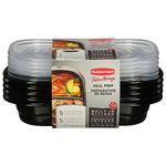 Rubbermaid TakeAlongs Divided Base Container, Black, Set of 5 (2042882)