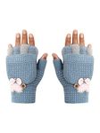 FabSeasons Acrylic warm Woolen Winter Fingerless knit cold weather fleece wool Gloves for Boys & Girls, fits for 10-15 years