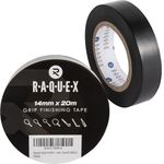 Raquex Racket Grip Finishing Tape - Extra long 20m - Tennis, Badminton, Squash, Hockey and Sport Grip Finishing Tape - Easy Tear Racquet Overgrip Securing Tape - 14mm x 20m