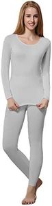 HEROBIKER Thermal Underwear Women Ultra-Soft Set Base Layer Top & Bottom Long Johns with Fleece Lined Winter Warm, Grey, Small