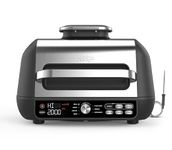 Ninja Foodi MAX PRO Health Grill, Flat Plate & Air Fryer 3.8L with Digital Cooking Probe, 7-in-1, Air Fry, Bake & more, Dishwasher Safe Parts, Cleaning Brush, Large Grill Plate, Silver/Black AG651UK