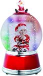 FINE PHOTO GIFTS Santa Photo Snow Globe with Red and Silver Base