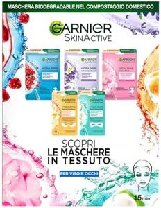 Garnier Set di Maschere in Tessuto HydraBomb, 3 Maschere per il Viso e 2 Maschere per gli Occhi, Con Effetti Diversi, Arricchite con Acido Ialuronico, Formula Vegana, SkinActive