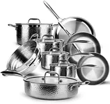 Pots and Pans Set, imarku Kitchen Cookware Sets, Tri-Ply Clad Stainless Steel 14-Piece with Hangered Handle and Lids, Suits Ceramic and Induction, Oven and Dishwasher Safe, Best Ideal Gifts