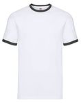 Fruit of the Loom Mens Ringer Short Sleeve T-Shirt (XL) (White/Black)