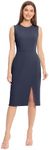 Maggy London Women's Sleeveless Sheath Wrap Knee Length Dress Work Office Wear, Navy Blazer, 16