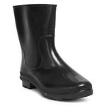 HILLSON Don Black Industrial Safety Gumboots Mens Black Long Pvc Boots For High Ankle Safety 9 Inch Size-8