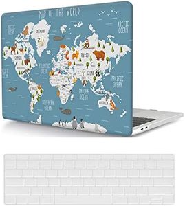 Laptop Hard Shell Case Compatible with MacBook Pro 15 inch with Retina Display 2015 2014 2013 2012 Release Model A1398, Plastic Protective Hard Shell Case Cover & Keyboard Cover, World map