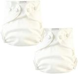 BISENKID Organic Cotton Cloth Diaper Inner - Super Absorbent and Comfy, Used with Waterproof Cloth Diaper Cover Which Sold Separately, (2-Pack, Size 2: 18-35lbs)